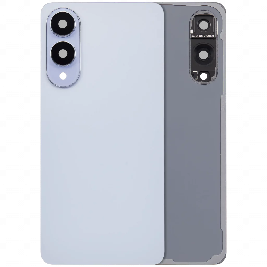 Back Cover Glass With Camera Lens For Samsung Galaxy S25 Edge (No Logo) (Aftermarket Plus) (Titanium Icyblue)