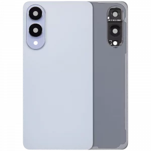 Back Cover Glass With Camera Lens For Samsung Galaxy S25 Edge (No Logo) (Aftermarket Plus) (Titanium Icyblue)