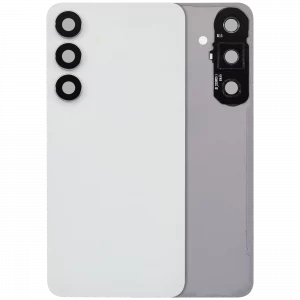 Back Cover Glass With Camera Lens For Samsung Galaxy S25 FE (No Logo) (Aftermarket Plus) (White)