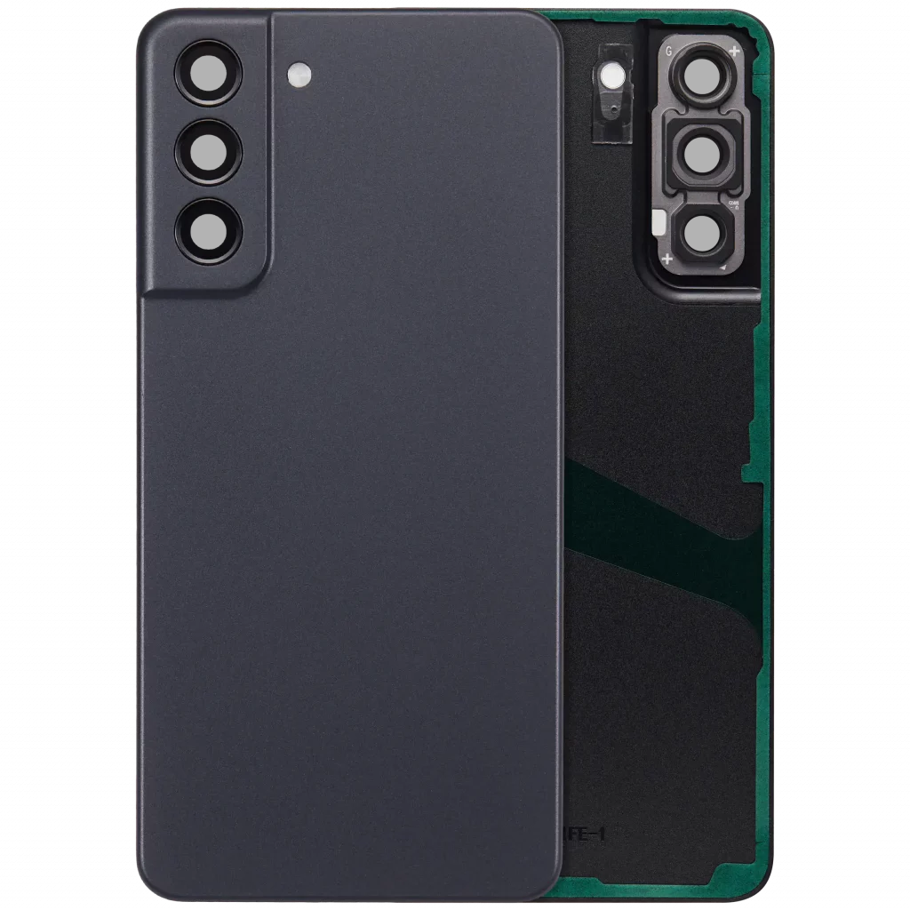 Back Cover Glass With Camera Lens For Samsung Galaxy S21 FE 5G (No Logo) (Aftermarket Plus) (Graphite)