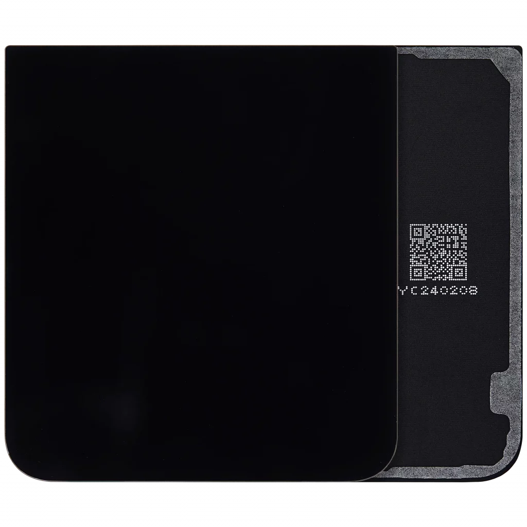 Bottom Back Cover Glass For Samsung Galaxy Z Flip 7 FE 5G (F761) (No Logo) (Aftermarket Plus) (Black)