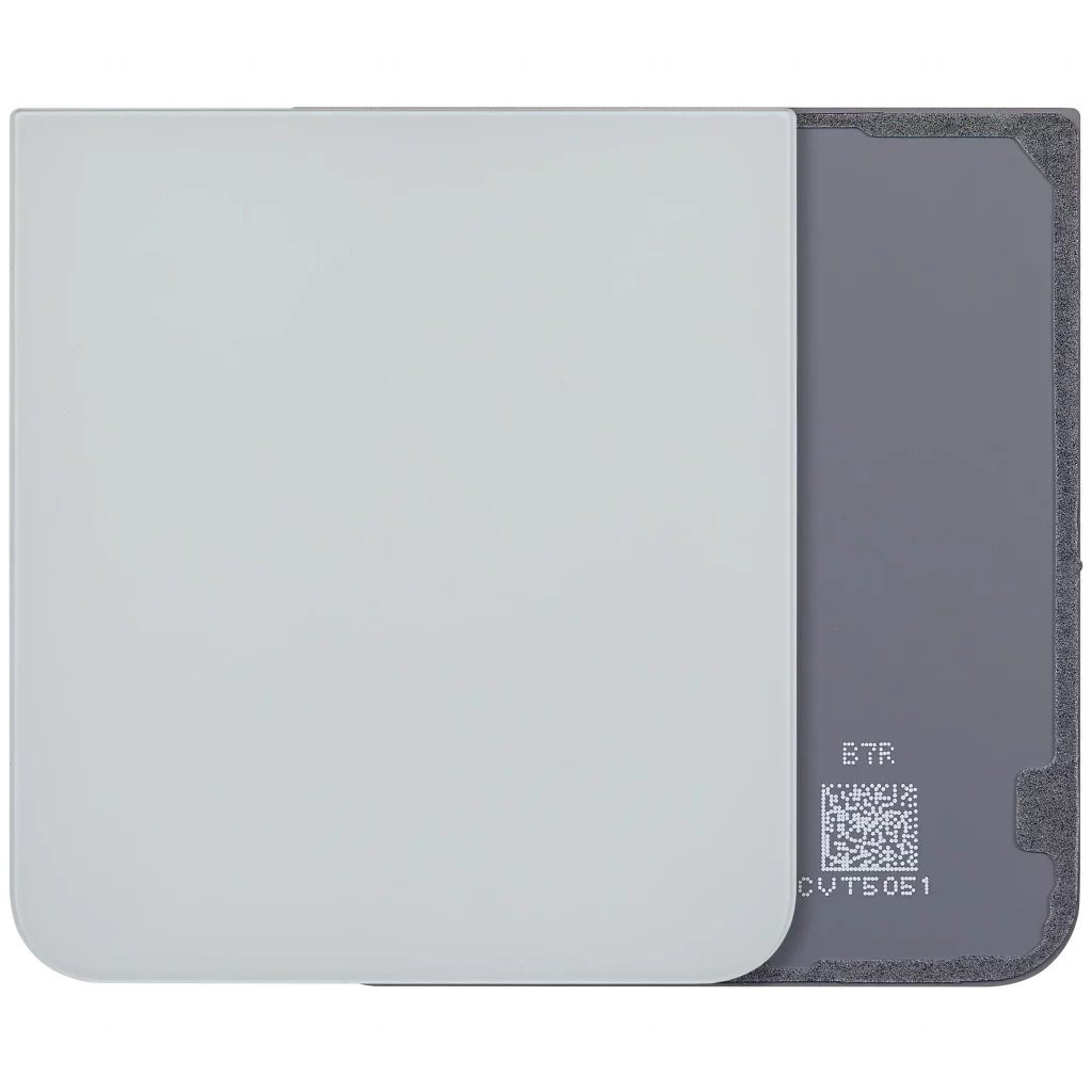 Bottom Back Cover Glass For Samsung Galaxy Z Flip 7 FE 5G (F761) (No Logo) (Aftermarket Plus) (White)