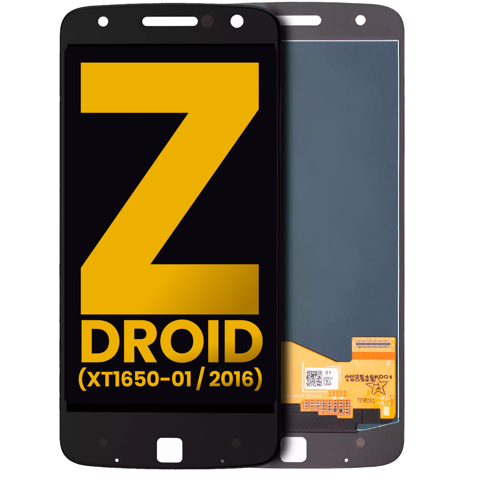 LCD Assembly Without Frame For Motorola Moto Z / Moto Z Droid (XT1650-01 / 2016) (Refurbished) (Black)