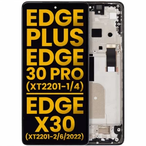 OLED Assembly With Frame For Motorola Moto Edge Plus / Edge 30 Pro (XT2201-1/4) / Edge X30 5G (XT2201-2/6 /2022) (Refurbished) (Cosmos Blue)