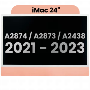 Complete LCD Display Assembly For iMac 24" A2874 / A2873 (2023) / A2438 (2021) (LG204A-215 LM235UH1 SDD1) (Used OEM Pull: Grade A) (Small Camera hole)(Orange)