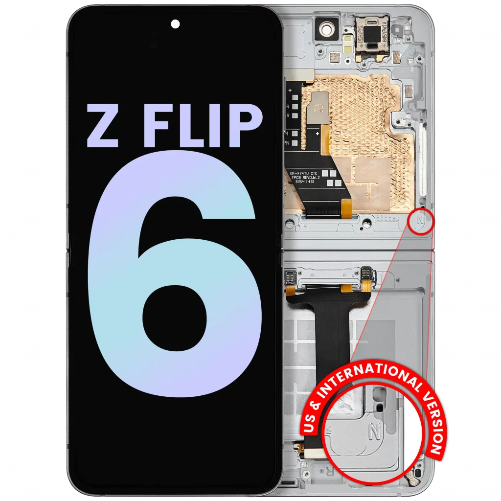 Inner OLED Assembly With Frame For Samsung Galaxy Z Flip 6 5G (US & International) (Service Pack) (White)