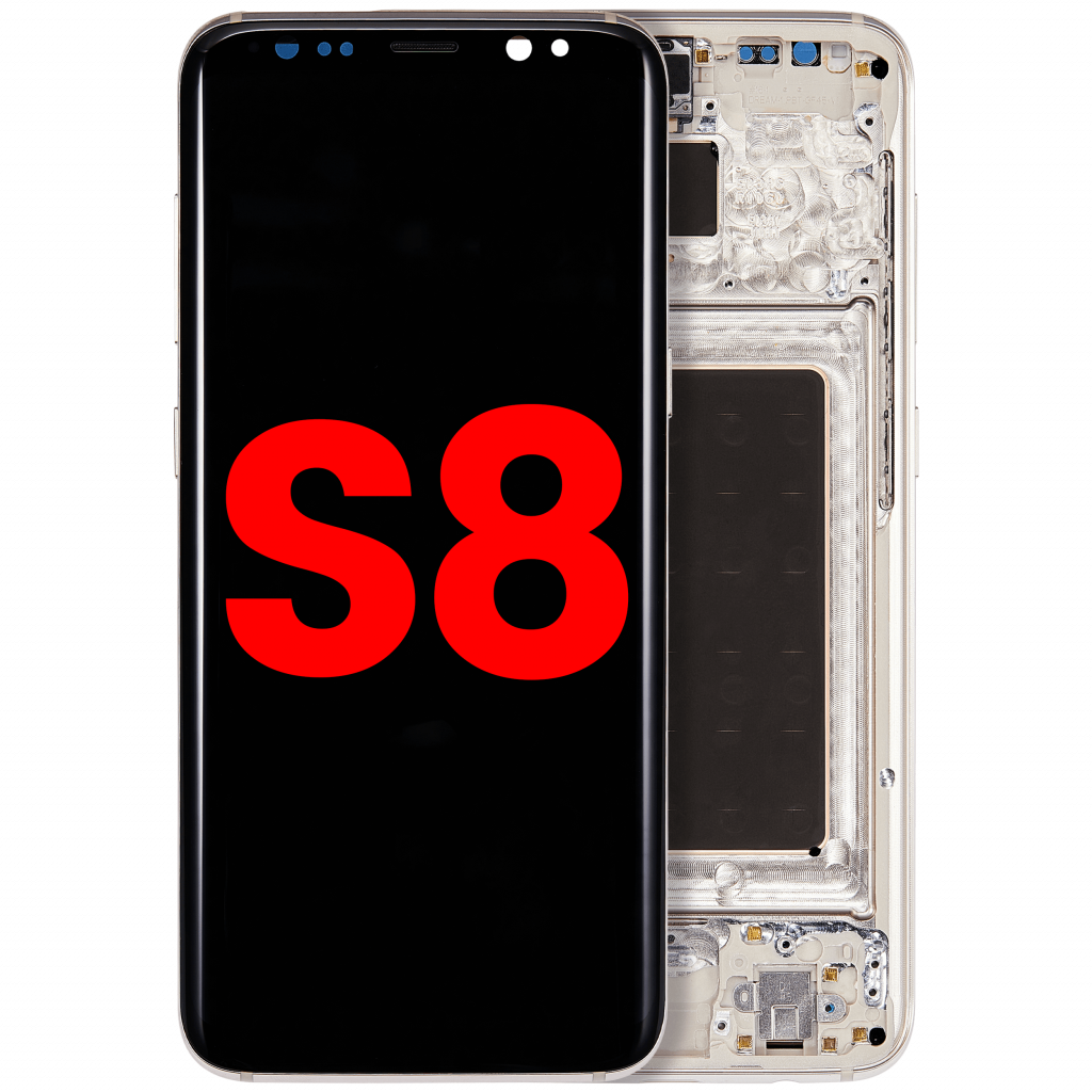 OLED Assembly With Frame For Samsung Galaxy S8 (Aftermarket Plus) (Arctic Silver)