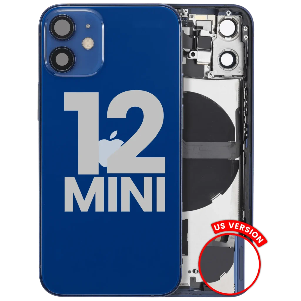 Back Housing W/ Small Parts For iPhone 12 Mini (US Version) (Used OEM Pull: Grade A) (Blue)
