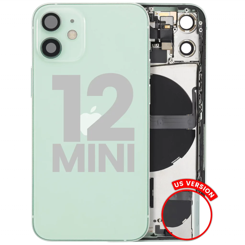 Back Housing W/ Small Parts For iPhone 12 Mini (US Version) (Used OEM Pull: Grade C) (Green)