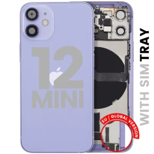 Back Housing W/ Charging Port Flex & Small Parts For iPhone 12 Mini (EU / Global Version) (Used OEM Pull: Grade A) (Purple)