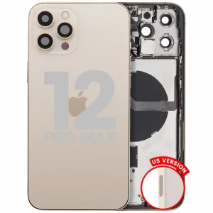 Back Housing W/ Small Parts For iPhone 12 Pro Max (US Version) (Used OEM Pull: Grade A) (Gold)