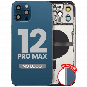 Back Housing W/ Small Parts For iPhone 12 Pro Max (US Version) (Aftermarket Plus) (Pacific Blue)
