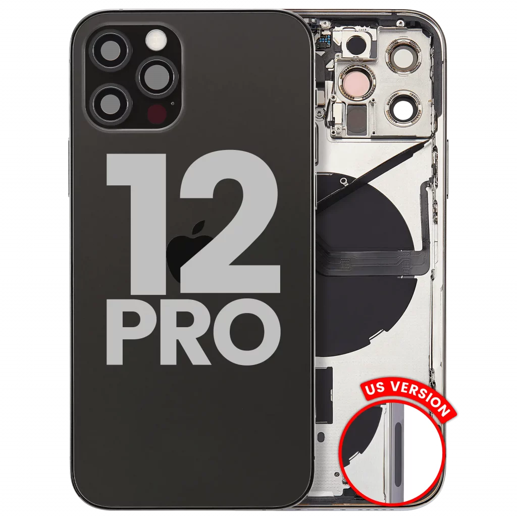 Back Housing W/ Small Parts For iPhone 12 Pro (US Version) (Used OEM Pull: Grade B) (Graphite)