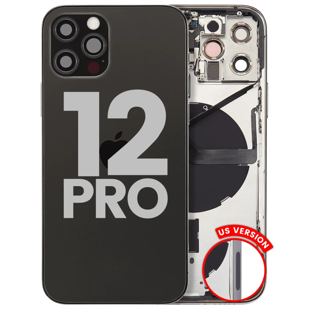 Back Housing W/ Small Parts For iPhone 12 Pro (US Version) (Used OEM Pull: Grade C) (Graphite)