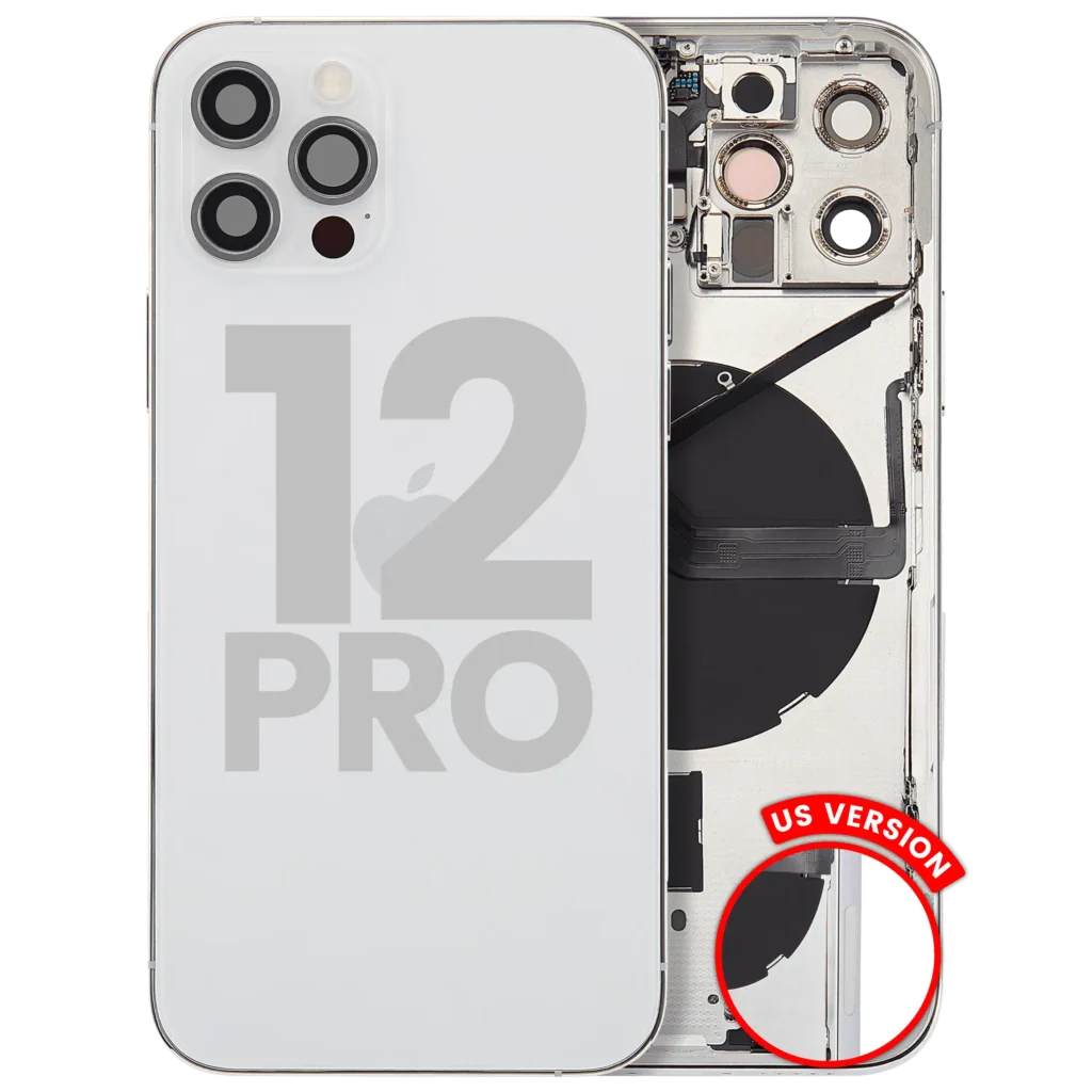 Back Housing W/ Small Parts For iPhone 12 Pro (US Version) (Used OEM Pull: Grade C) (Silver)