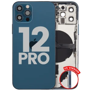 Back Housing W/ Small Parts For iPhone 12 Pro (US Version) (Used OEM Pull: Grade C) (Pacific Blue)