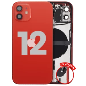 Back Housing W/ Small Parts For iPhone 12 (US Version) (Used OEM Pull: Grade A) (Red)