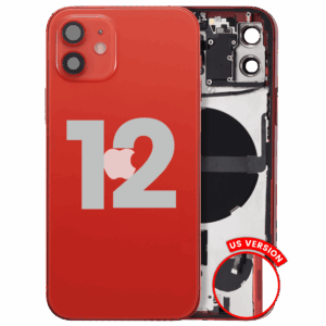Back Housing W/ Small Parts For iPhone 12 (US Version) (Used OEM Pull: Grade B) (Red)