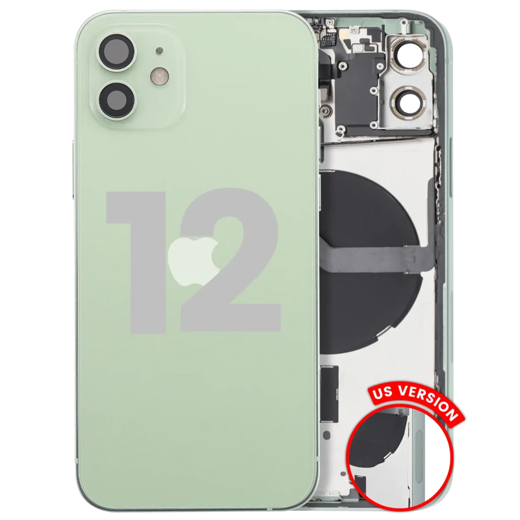 Back Housing W/ Small Parts For iPhone 12 (US Version) (Used OEM Pull: Grade B) (Green)