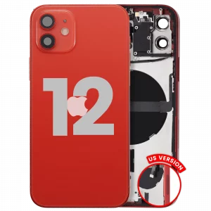 Back Housing W/ Small Parts For iPhone 12 (US Version) (Used OEM Pull: Grade C) (Red)