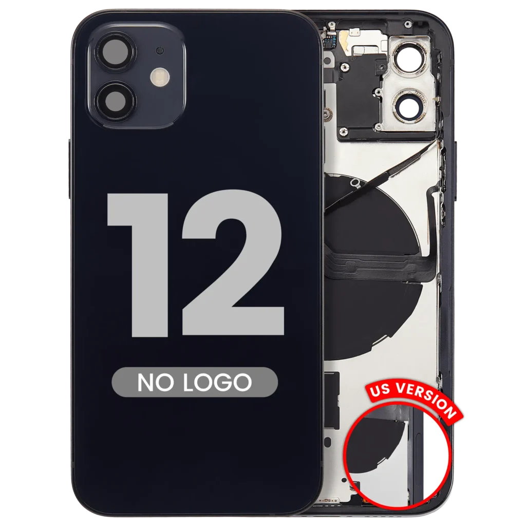 Back Housing W/ Small Parts For iPhone 12 (US Version) (Aftermarket Plus) (Black)