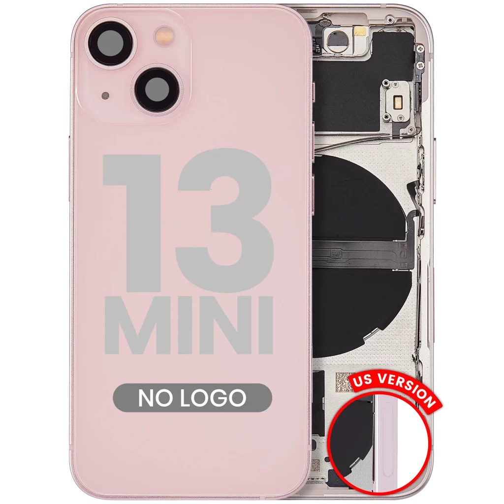 Back Housing W/ Small Parts For iPhone 13 Mini (US Version) (Aftermarket Plus) (Pink)