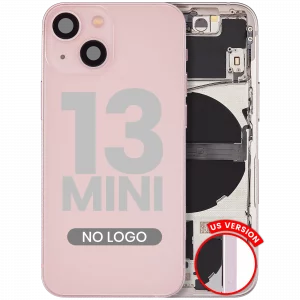 Back Housing W/ Small Parts For iPhone 13 Mini (US Version) (Aftermarket Plus) (Pink)
