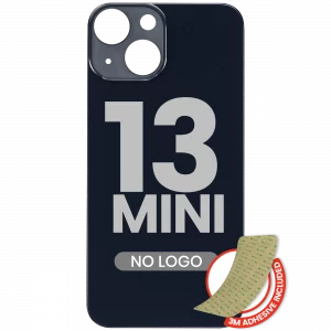 Back Glass With 3M Adhesive For iPhone 13 Mini (No Logo / Large Camera Hole) (Midnight)