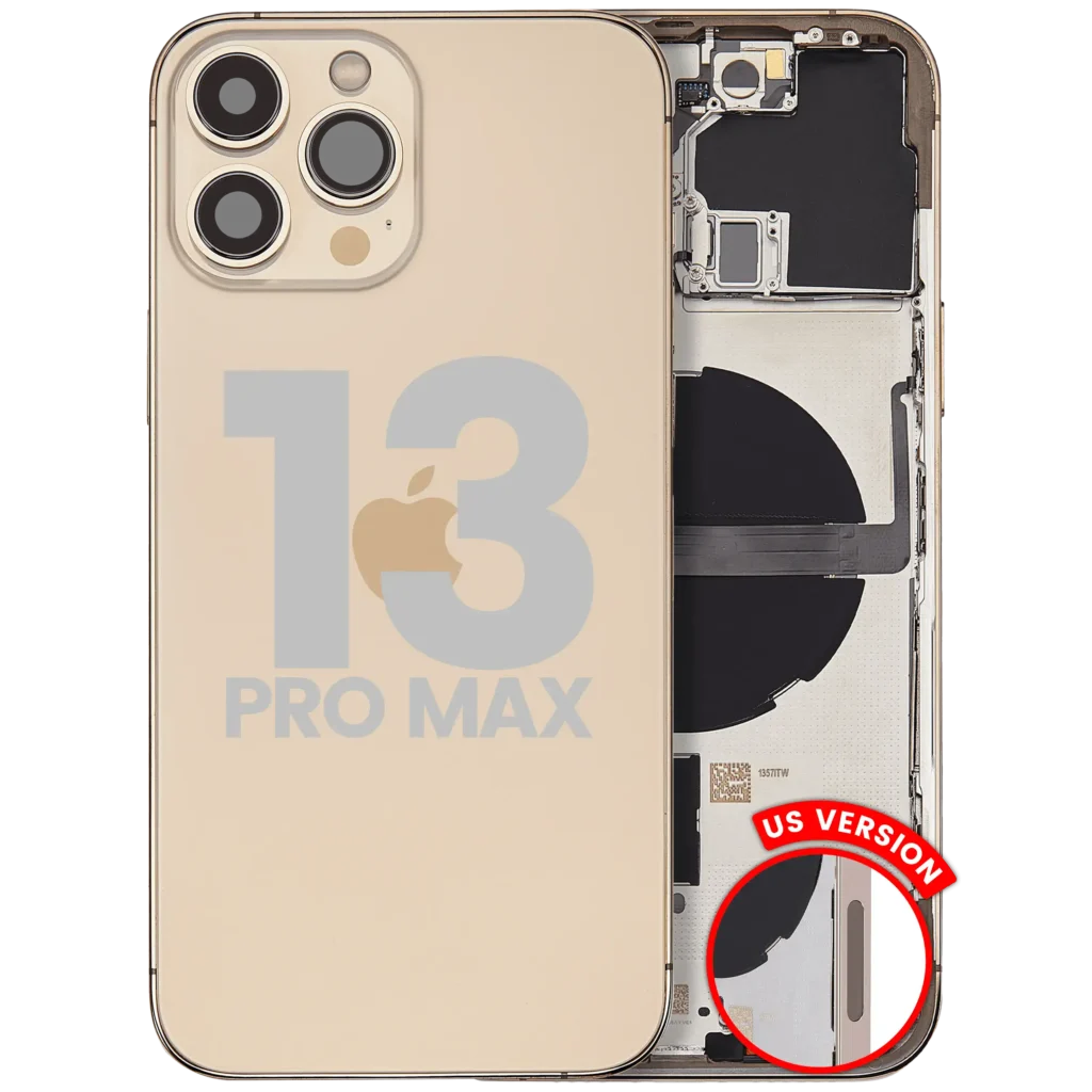 Back Housing W/ Small Parts For iPhone 13 Pro Max (US Version) (Used OEM Pull: Grade A) (Gold)