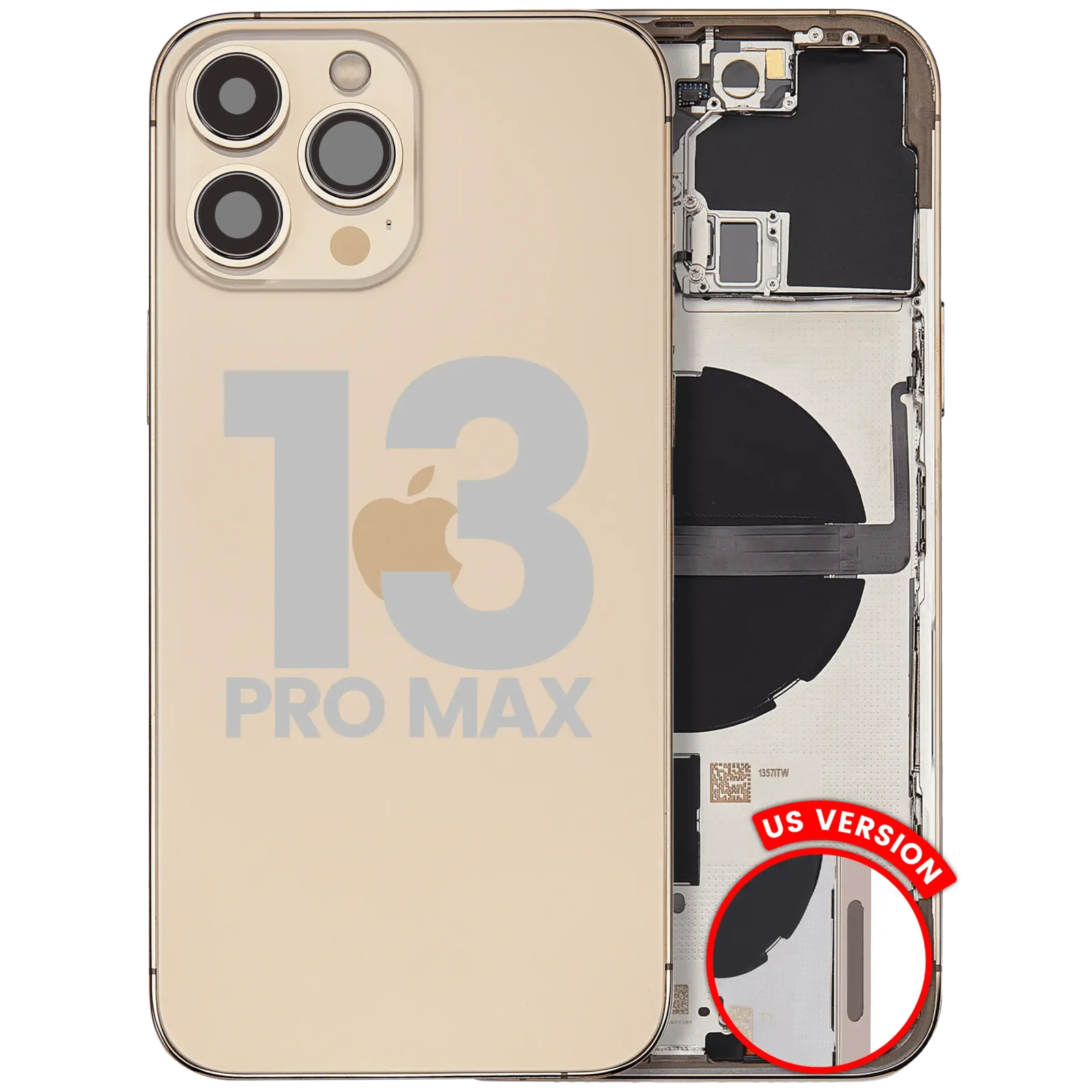 Back Housing W/ Small Parts For iPhone 13 Pro Max (US Version) (Used OEM Pull: Grade A) (Gold)