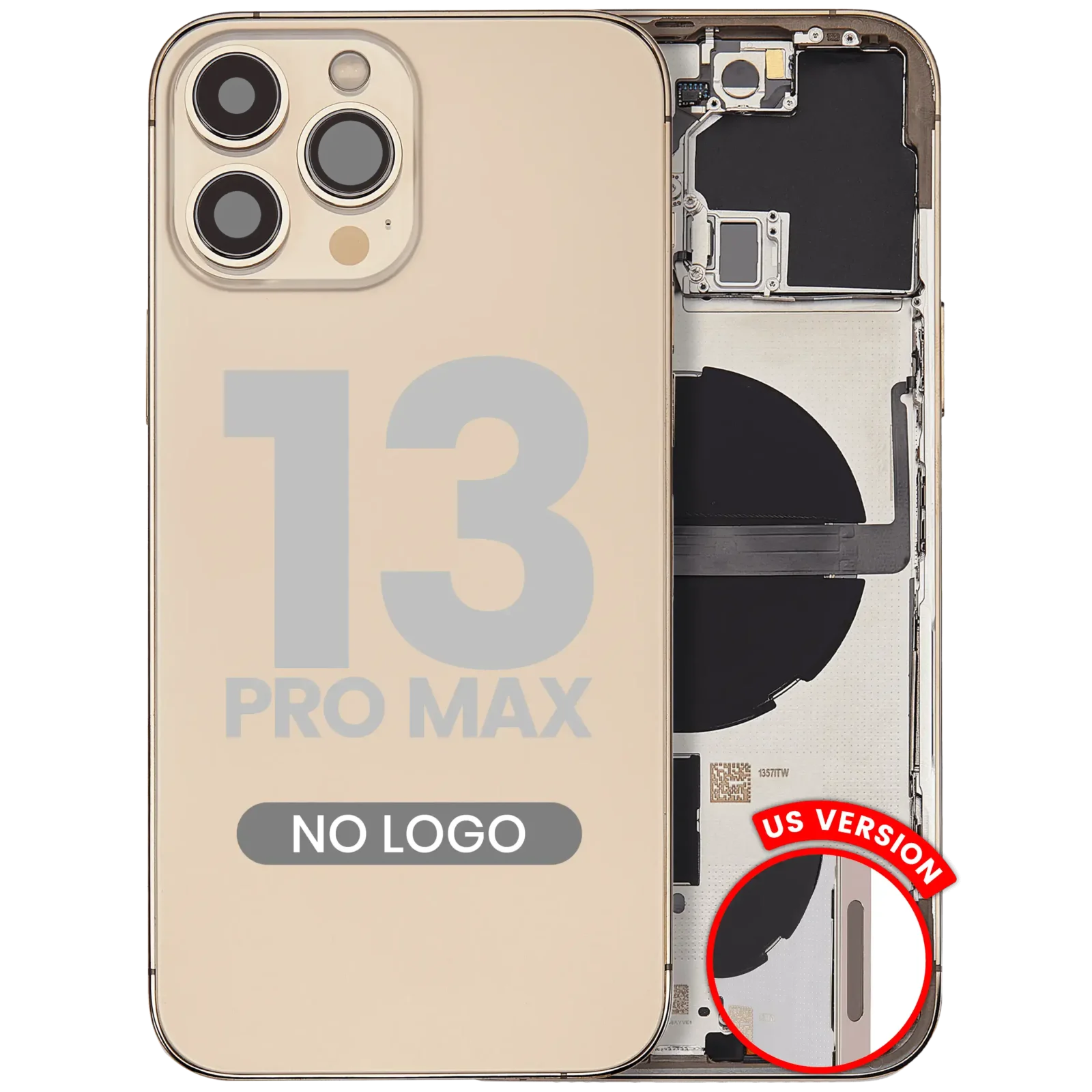 Back Housing W/ Small Parts For iPhone 13 Pro Max (US Version) (Aftermarket Plus) (Gold)