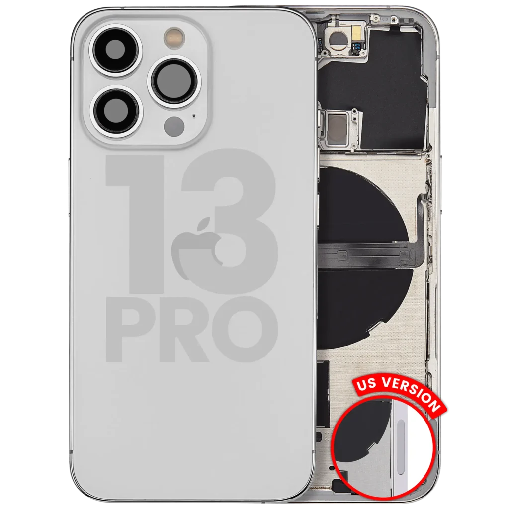 Back Housing W/ Small Parts For iPhone 13 Pro (US Version) (Used OEM Pull: Grade B) (Silver)