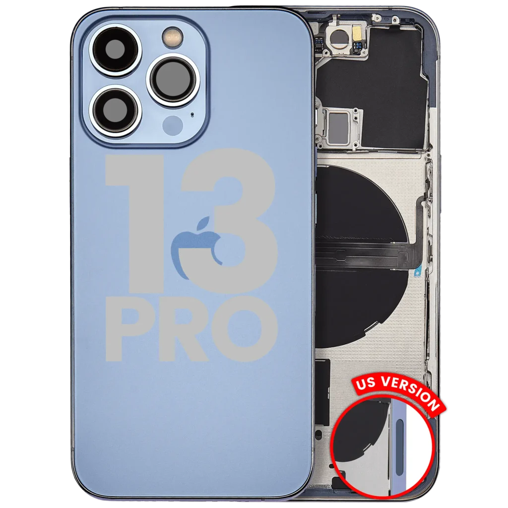 Back Housing W/ Small Parts For iPhone 13 Pro (US Version) (Used OEM Pull: Grade C) (Sierra Blue)