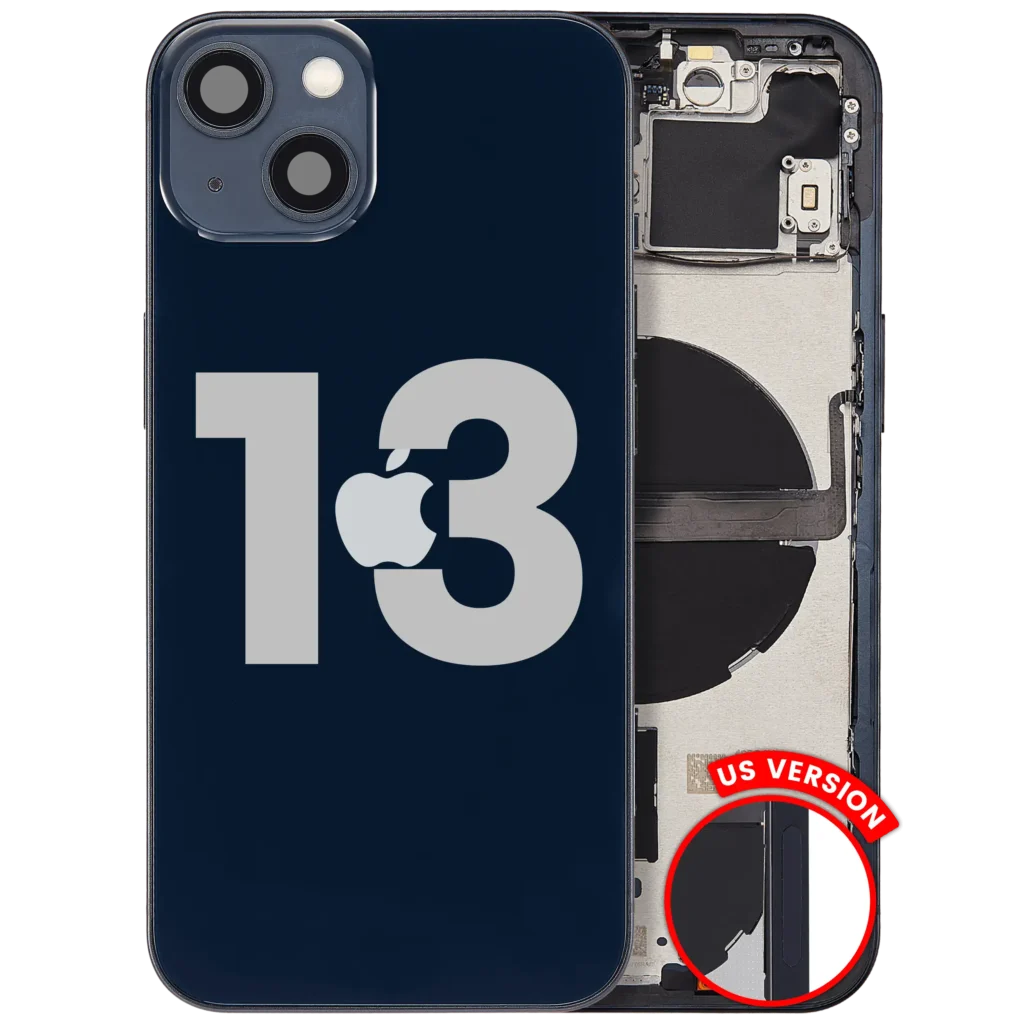 Back Housing W/ Small Parts For iPhone 13 (US Version) (Used OEM Pull: Grade B) (Midnight)