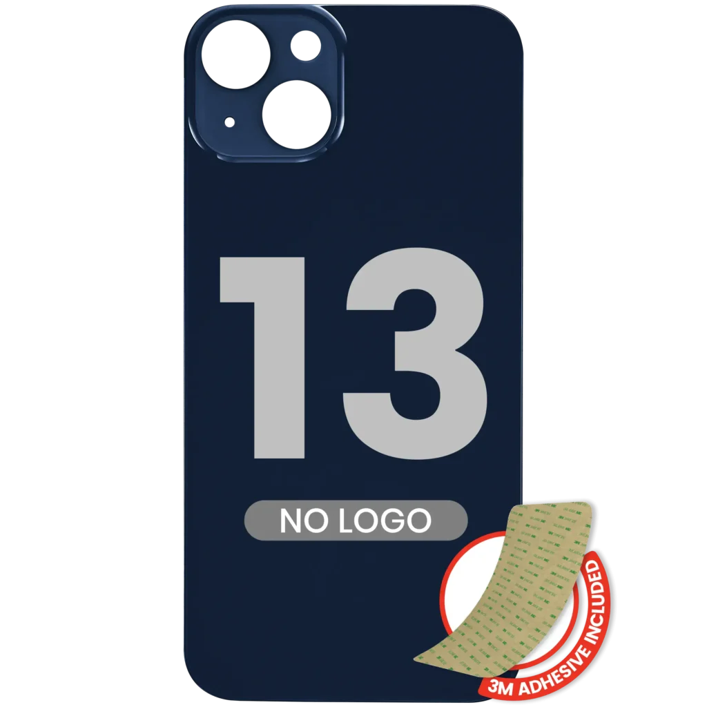 Back Glass With 3M Adhesive For iPhone 13 (No Logo / Large Camera Hole) (Midnight)