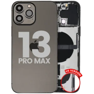 Back Housing W/ Charging Port Flex & Small Parts For iPhone 13 Pro Max (US Version) (Used OEM Pull: Grade A) (Graphite)