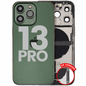 Back Housing W/ Charging Port Flex & Small Parts For iPhone 13 Pro (US Version) (Used OEM Pull: Grade C) (Alpine Green)