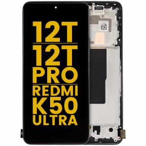 OLED Assembly With Frame For Xiaomi 12T / 12T Pro / Redmi K50 Ultra (Refurbished) (Black)