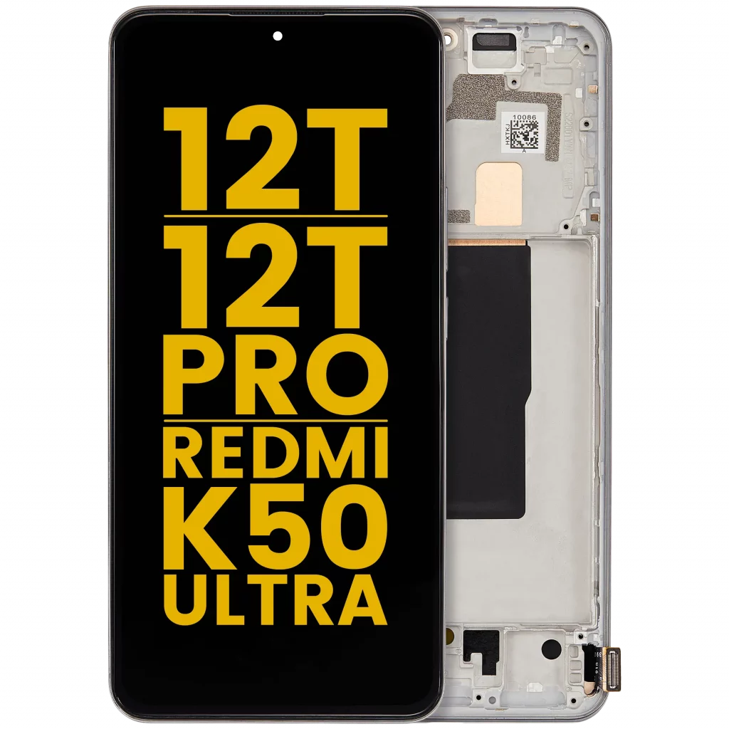 OLED Assembly With Frame For Xiaomi 12T / 12T Pro / Redmi K50 Ultra (Refurbished) (Silver)