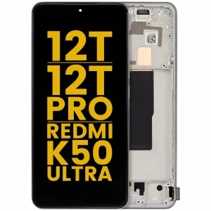 OLED Assembly With Frame For Xiaomi 12T / 12T Pro / Redmi K50 Ultra (Refurbished) (Silver)