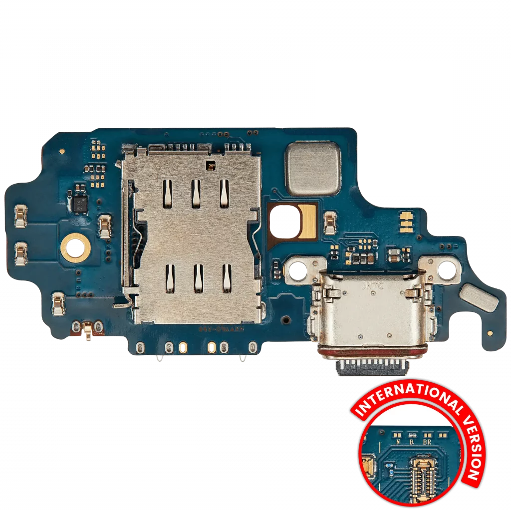 Charging Port Board With Sim Card Reader For Samsung Galaxy S21 Ultra 5G (G998B) (International Version) (Premium)