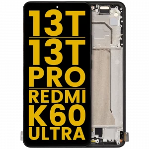 OLED Assembly With Frame For Xiaomi 13T / 13T Pro / Redmi K60 Ultra (Refurbished) (Black)