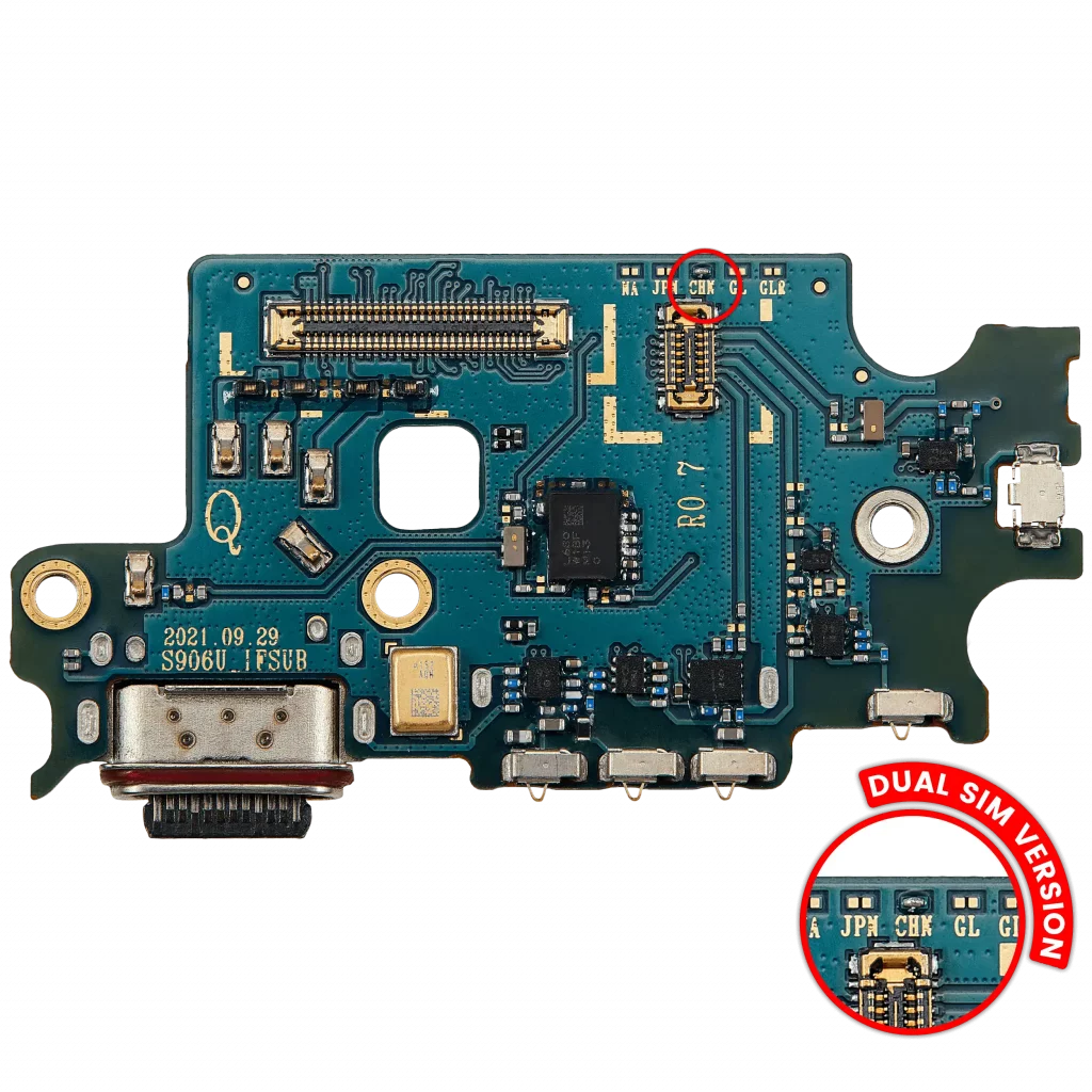 Charging Port Board With Sim Card Reader For Samsung Galaxy S22 Plus 5G (S9060) (Dual Sim Version) (Premium)