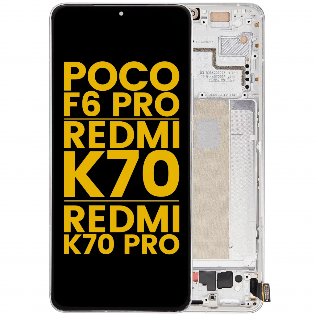 OLED Assembly With Frame For Xiaomi Poco F6 Pro / Redmi K70 / K70 Pro (Refurbished) (White)