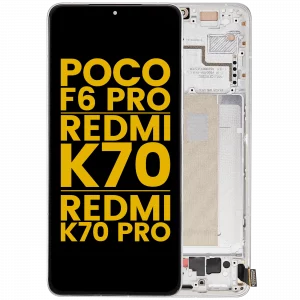 OLED Assembly With Frame For Xiaomi Poco F6 Pro / Redmi K70 / K70 Pro (Refurbished) (White)