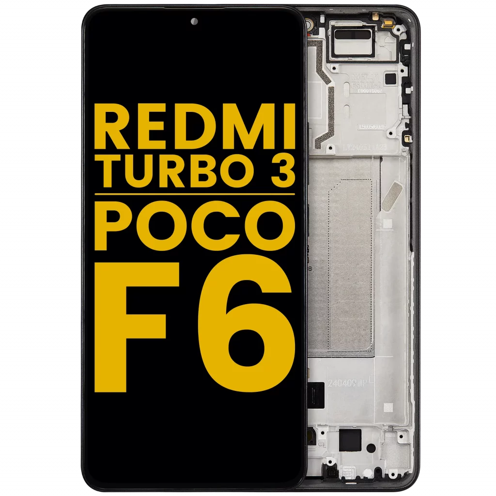 OLED Assembly With Frame For Xiaomi Redmi Turbo 3 / Xiaomi Poco F6 (Refurbished) (Black)
