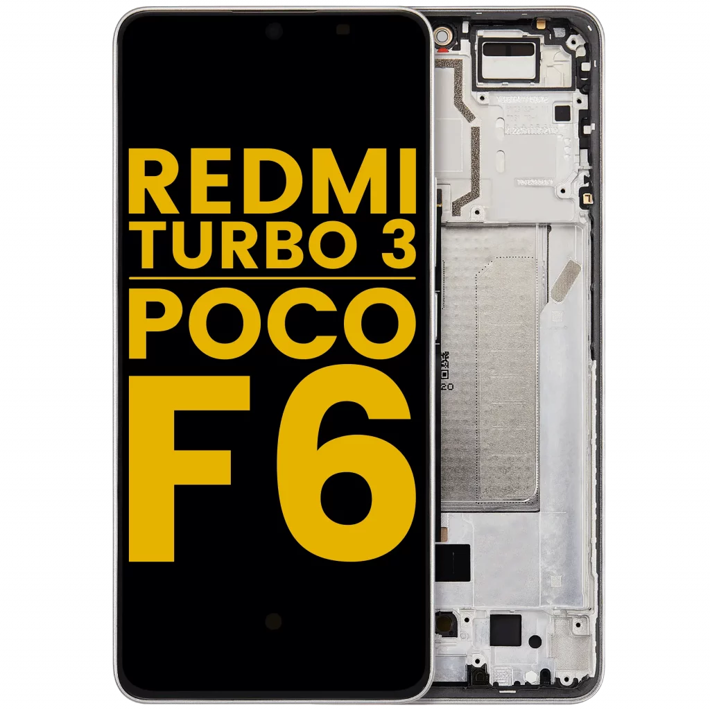 OLED Assembly With Frame For Xiaomi Redmi Turbo 3 / Xiaomi Poco F6 (Refurbished) (Titanium color)