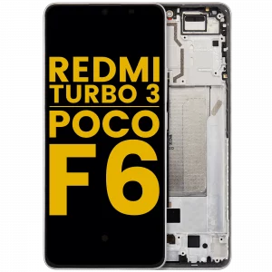 OLED Assembly With Frame For Xiaomi Redmi Turbo 3 / Xiaomi Poco F6 (Refurbished) (Titanium color)