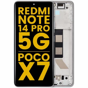 OLED Assembly With Frame For Xiaomi Redmi Note 14 Pro 5G / Xiaomi Poco X7 (Refurbished) (Green)