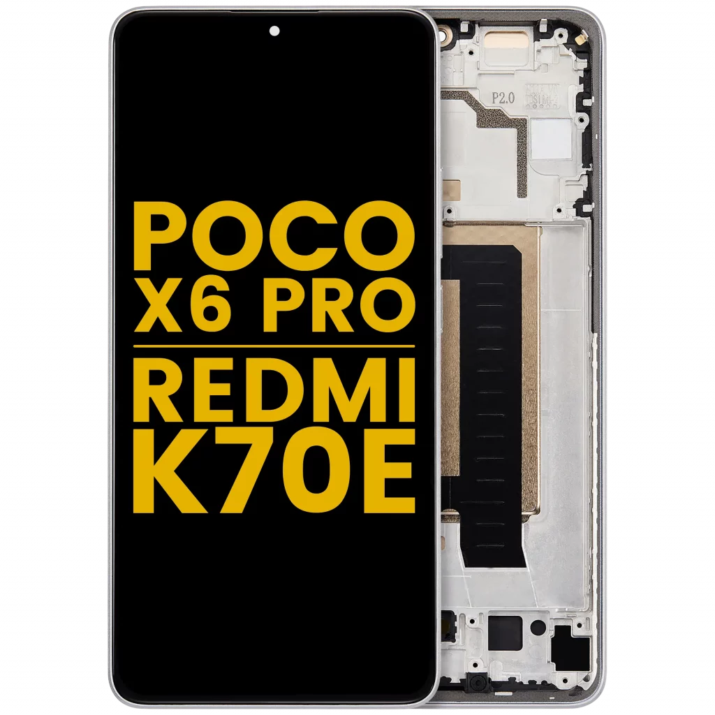 OLED Assembly With Frame For Xiaomi Poco X6 Pro / Redmi K70E (Refurbished) (Grey)